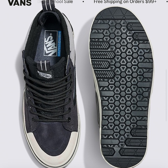 Vans Men's sk8 hi waterproof Black and Gray High-Top Sneakers Size 9 New In Box - Picture 3 of 6